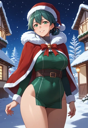 kantai_collection,akitsu_maru_(kancolle),Christmas,dress  - AI generated anime art