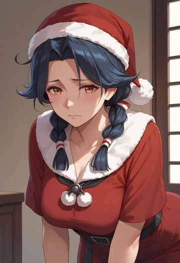 kantai_collection,akitsu_maru_(kancolle),Christmas,red velvet dress  - AI generated anime art