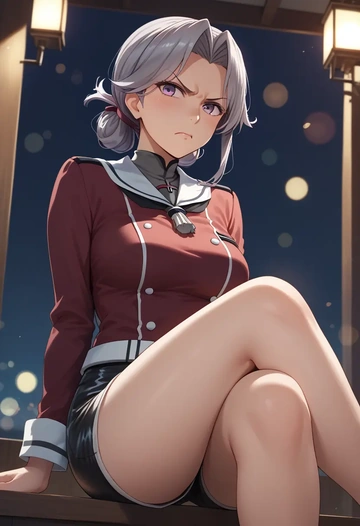 kantai_collection,akitsushima_(kancolle),leather,shorts  - AI generated anime art