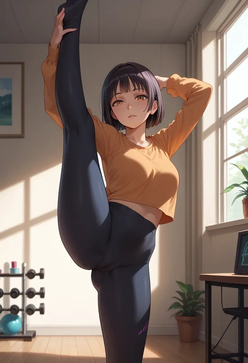 k-on!,akiyama_mio,yoga, standing split,sexy,  - 