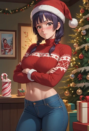 k-on!,akiyama_mio,Christmas  - AI generated anime art