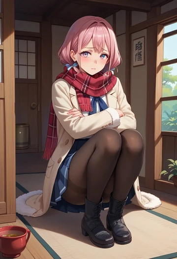 project_sekai,akiyama_mizuki,winter,student uniform,fur-trimmed coat  - AI generated anime art