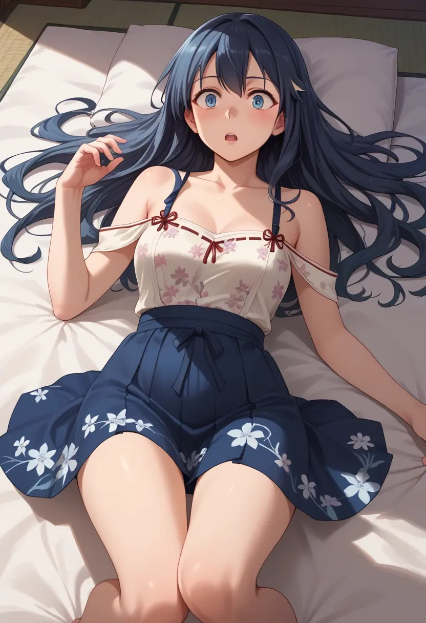 kantai_collection,akizuki_(kancolle),silk slip dress,floral prints  - 