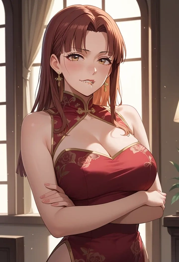 idolmaster,akizuki_ritsuko,qipao  - AI generated anime art