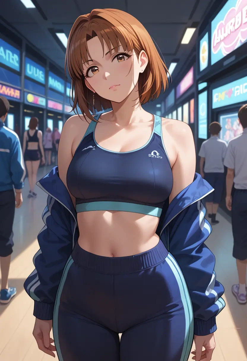 idolmaster,akizuki_ritsuko,athletic,track suit  - 