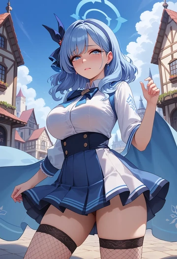 blue_archive,ako_(blue_archive),mini skirt, stockings  - AI generated anime art