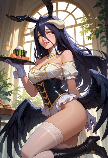 overlord_(maruyama),albedo_(overlord),bunny girl  - AI generated anime art