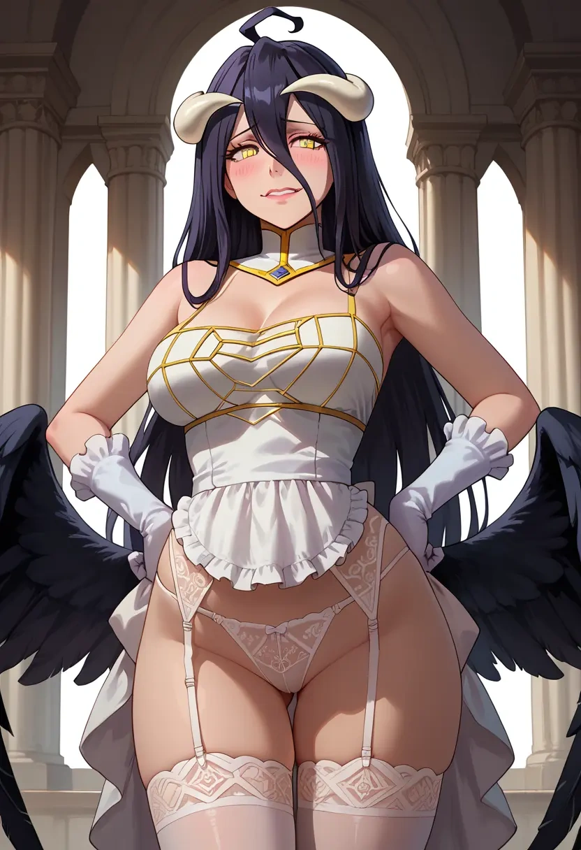 overlord_(maruyama),albedo_(overlord),maid, sexy, stockings,panties  - 