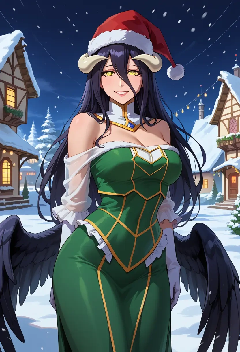 overlord_(maruyama),albedo_(overlord),Christmas,dress  - 