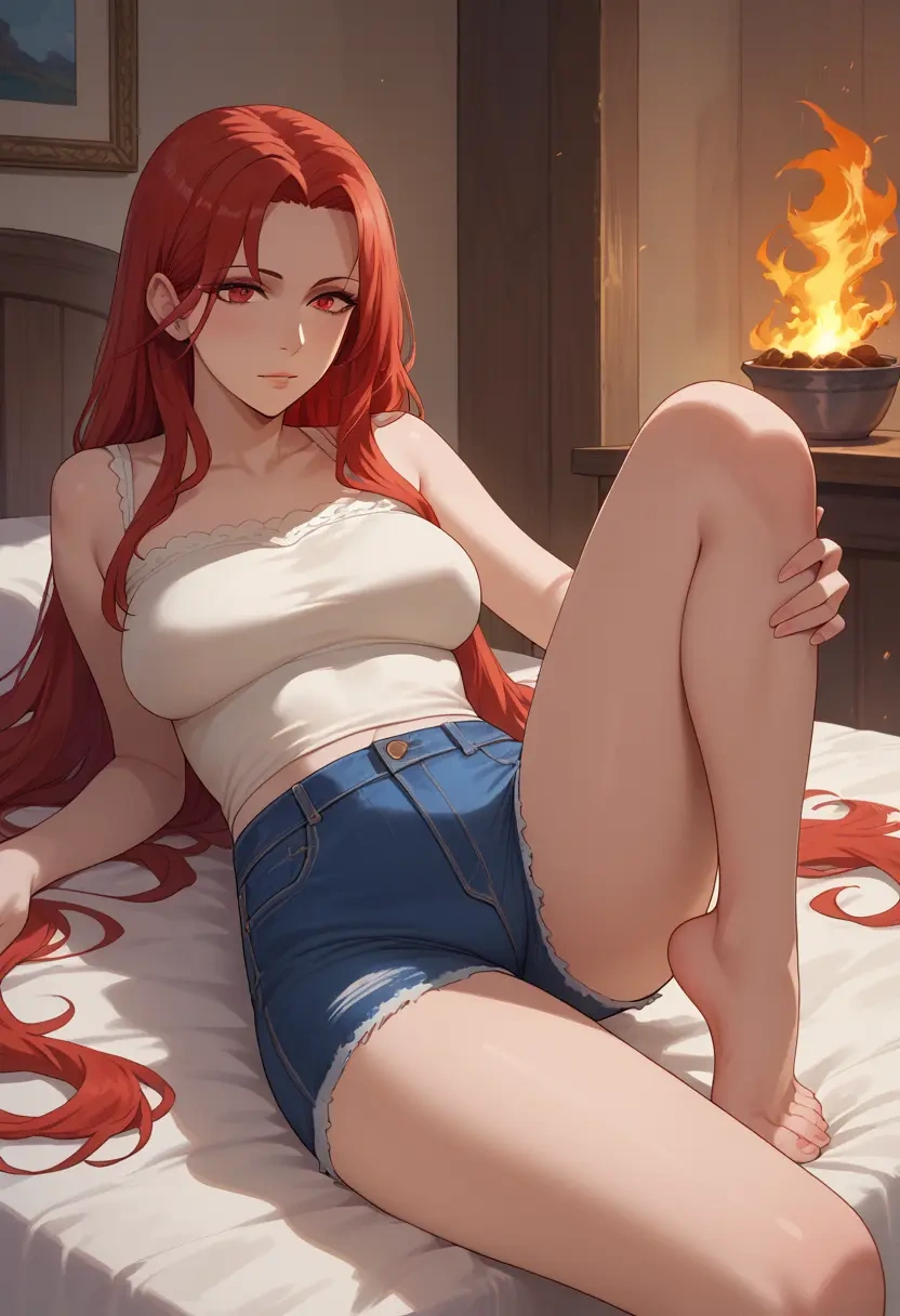 fire_emblem,alear_(fire_emblem),jeans shorts,spread legs,one leg up,sexy  - 