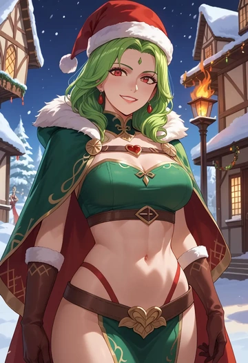 fire_emblem,alear_(fire_emblem),Christmas,dress  - AI generated anime art