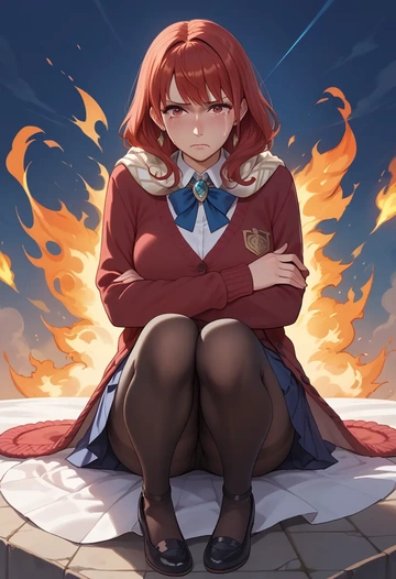 fire_emblem,alear_(fire_emblem),winter,student uniform,cardigan  - AI generated anime art