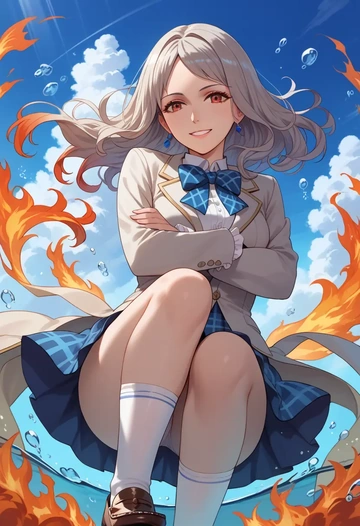 fire_emblem,alear_(fire_emblem),spring,student uniform,blazer  - AI generated anime art