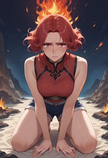 fire_emblem,alear_(fire_emblem),sleeveless swim top,shorts-style bottom,contrast stitching  - AI generated anime art