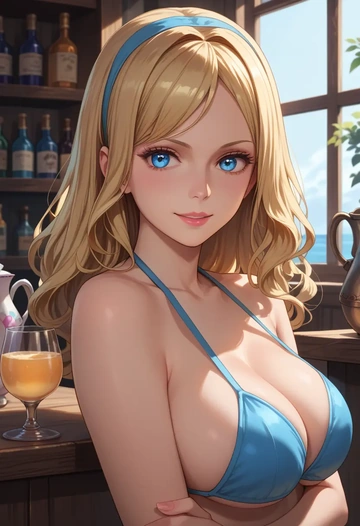 alice_in_wonderland,alice_(alice_in_wonderland),bikini,rainbow-colored,sexy  - AI generated anime art