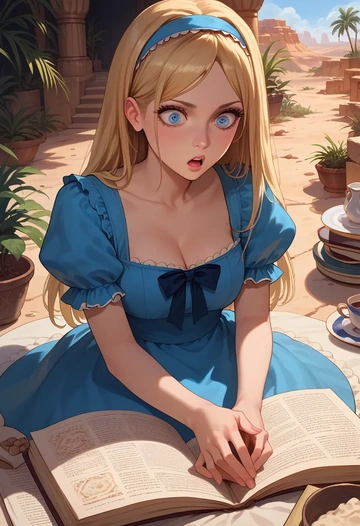 alice_in_wonderland,alice_(alice_in_wonderland),pajamas  - AI generated anime art