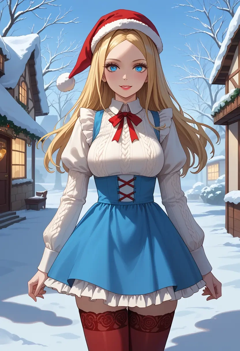 alice_in_wonderland,alice_(alice_in_wonderland),Christmas,sweater dress,stockings  - 