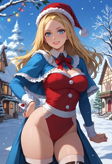 alice_in_wonderland,alice_(alice_in_wonderland),Christmas,dress  - AI generated anime art