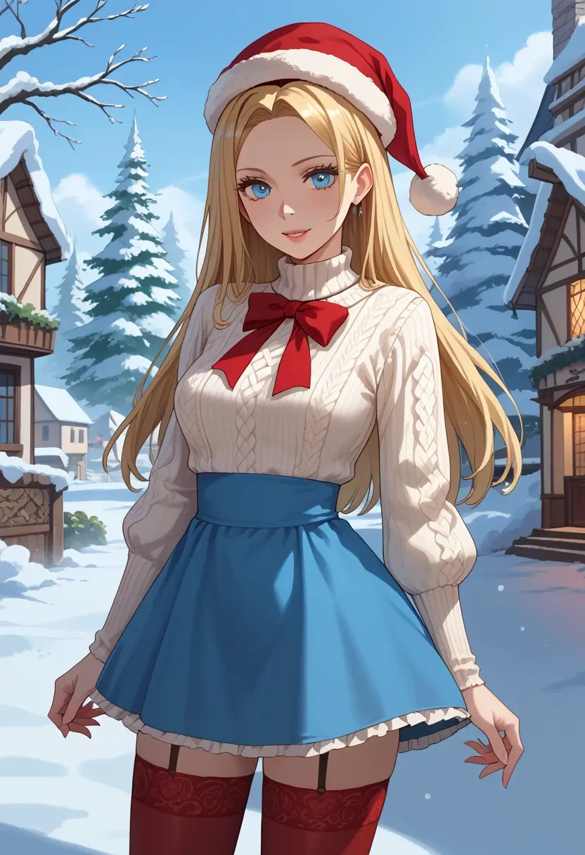 alice_in_wonderland,alice_(alice_in_wonderland),Christmas,sweater dress,stockings  - 