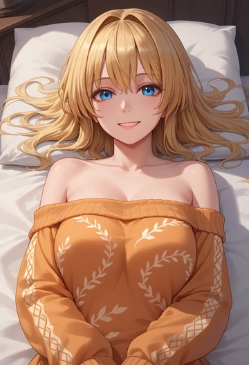 touhou,alice_margatroid_(pc-98),orange,sweater  - AI generated anime art