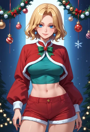 touhou,alice_margatroid_(pc-98),Christmas,red velvet shorts  - AI generated anime art