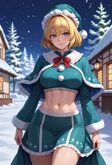 touhou,alice_margatroid_(pc-98),Christmas,dress  - AI generated anime art