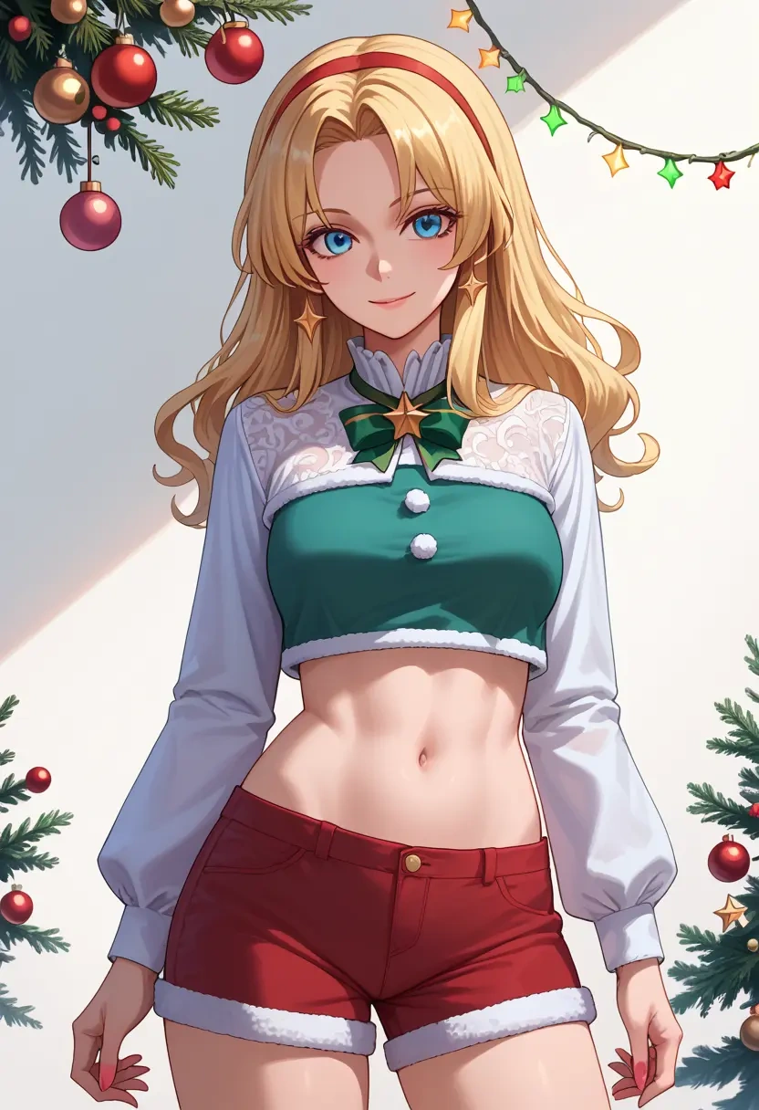 touhou,alice_margatroid_(pc-98),Christmas,red velvet shorts  - 