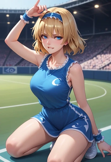 touhou,alice_margatroid_(pc-98),athletic  - AI generated anime art