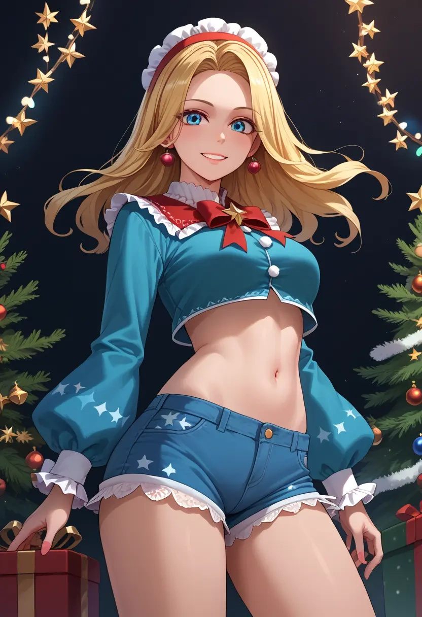 touhou,alice_margatroid,Christmas,red velvet shorts  - 