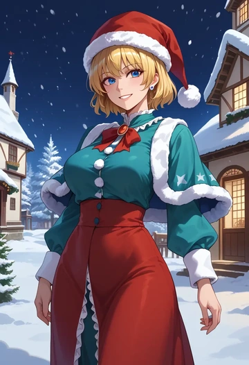 touhou,alice_margatroid,Christmas,dress  - AI generated anime art