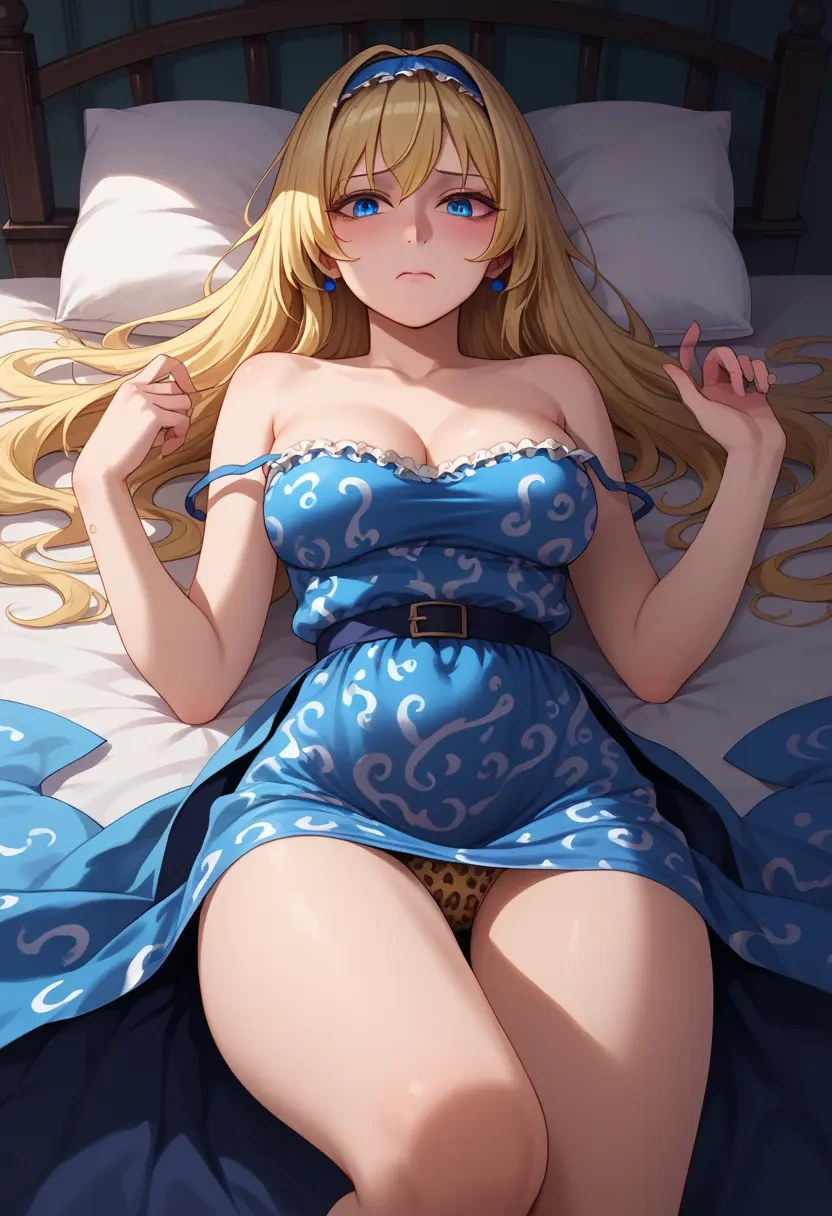 touhou,alice_margatroid,leopard print,silk slip dress  - 