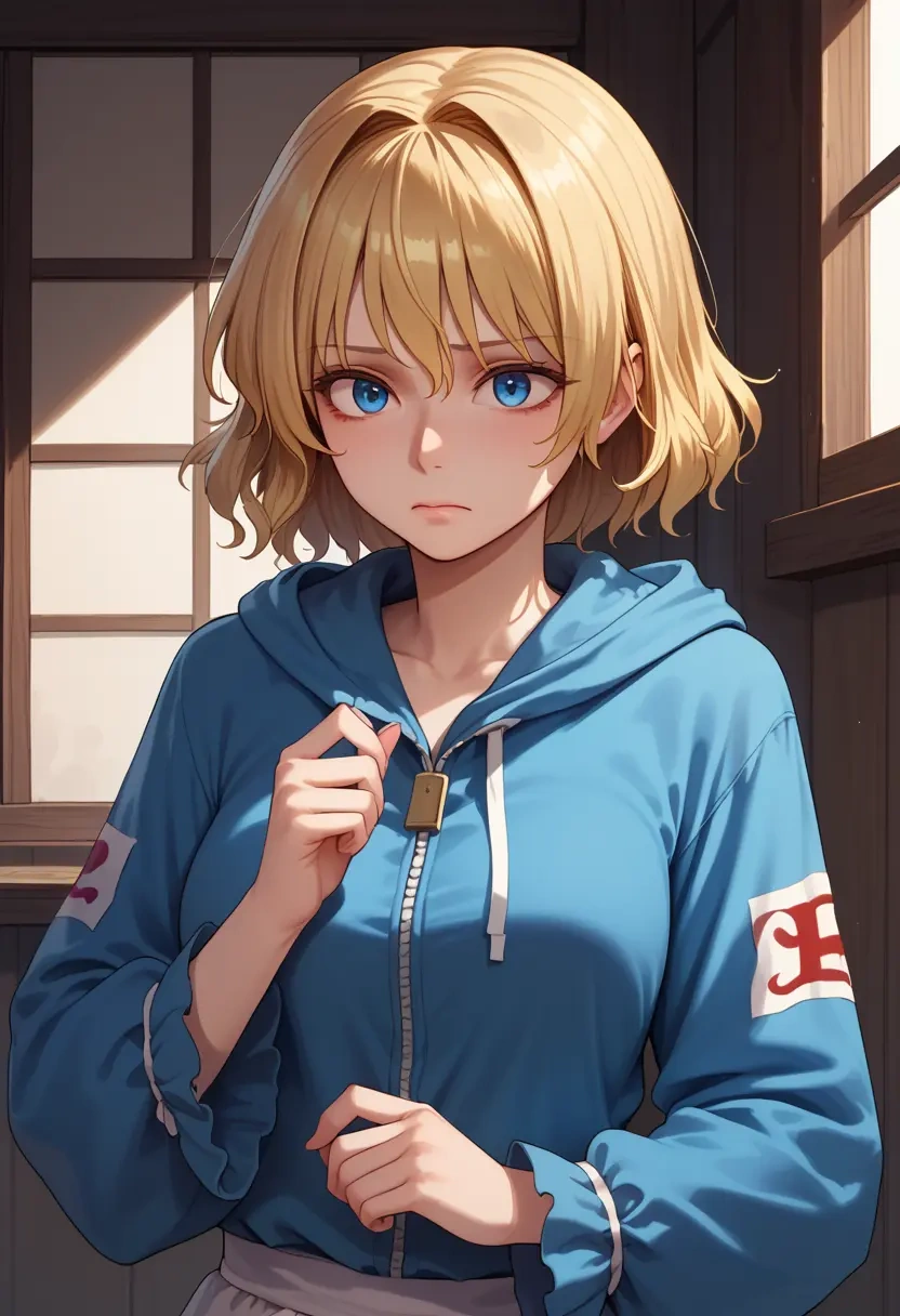 touhou,alice_margatroid,hoodie,cropped,high-waisted joggers  - 