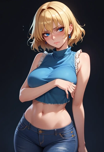 touhou,alice_margatroid,crop top  - AI generated anime art