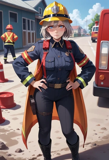 god_eater,alisa_ilinichina_amiella,firefighter  - AI generated anime art