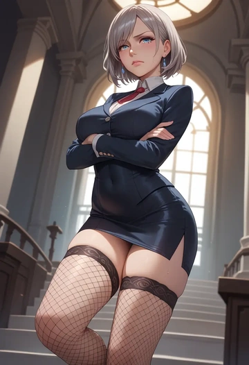 god_eater,alisa_ilinichina_amiella,secretary,stockings,sexy, panties  - AI generated anime art