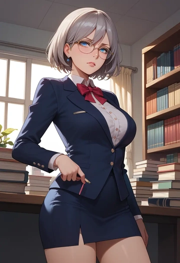 god_eater,alisa_ilinichina_amiella,OL, glasses,  - AI generated anime art