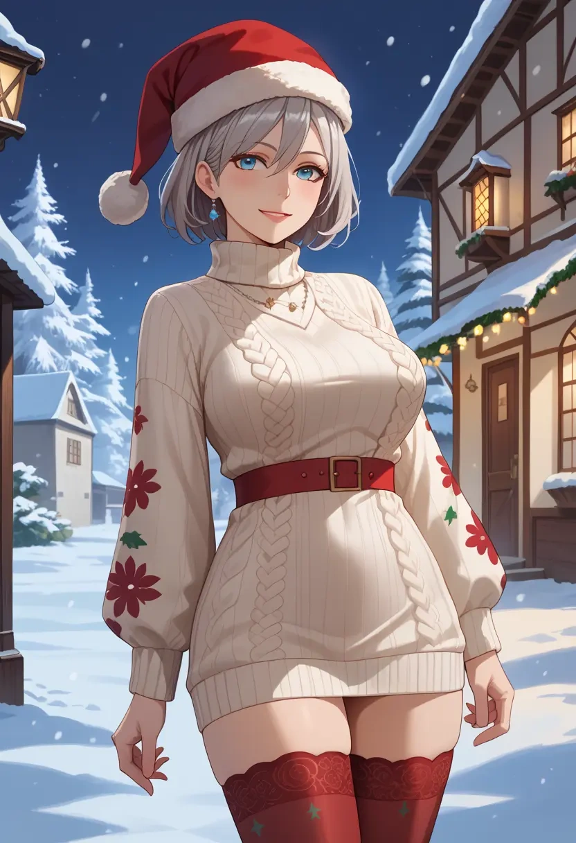 god_eater,alisa_ilinichina_amiella,Christmas,sweater dress,stockings  - 