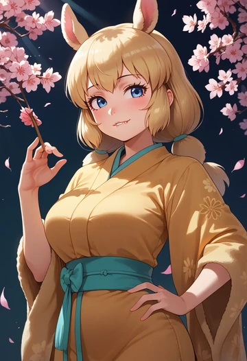 kemono_friends,alpaca_suri_(kemono_friends),kimono  - AI generated anime art