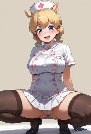 kemono_friends,alpaca_suri_(kemono_friends),nurse pantyhose,mini skirt, sexy  - AI generated anime art