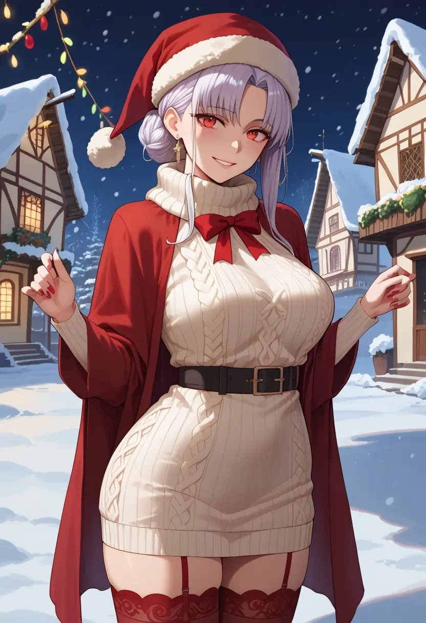 fate_(series),altera_(fate),Christmas,sweater dress,stockings  - 