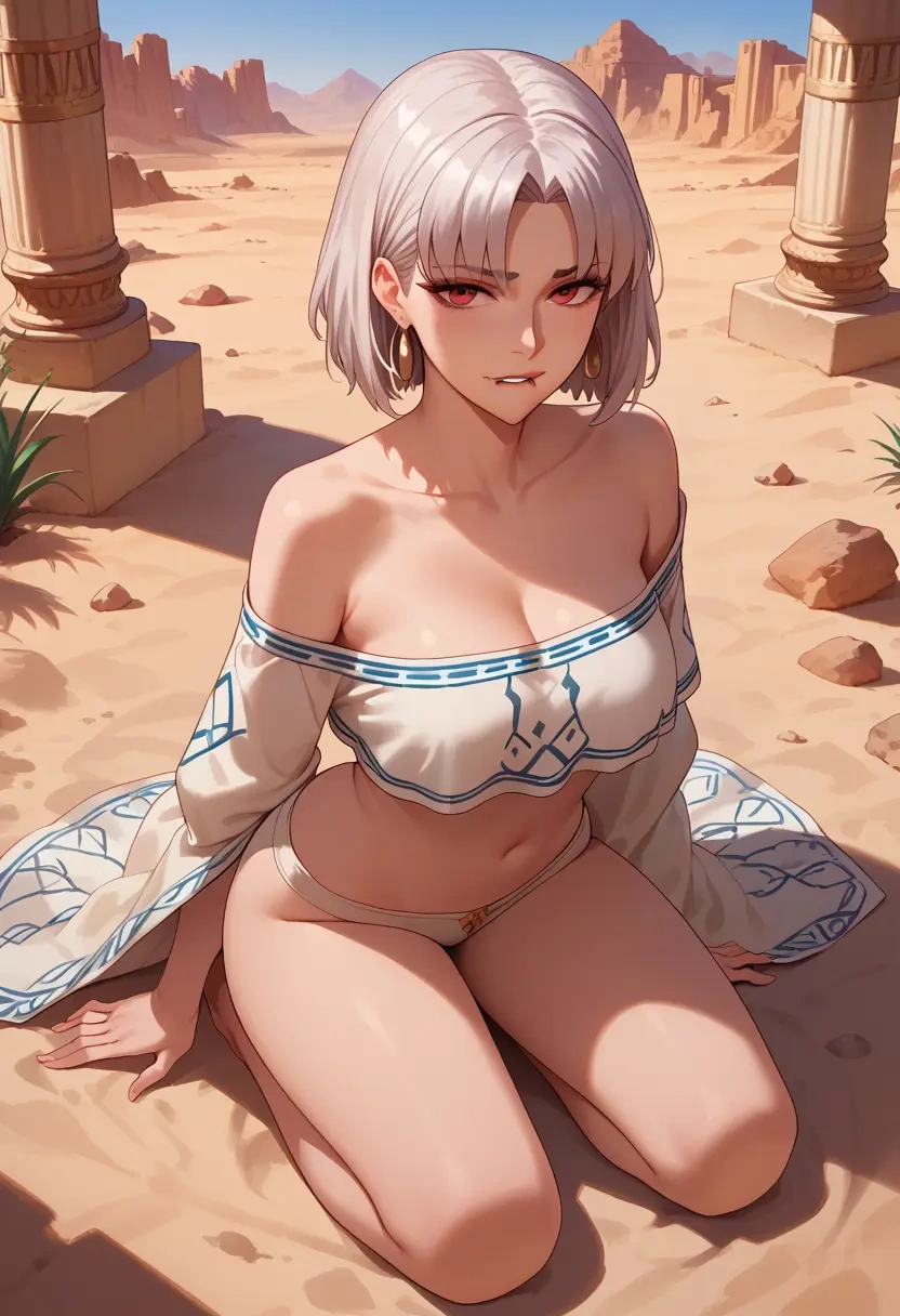 fate_(series),altera_(fate),off-shoulder top,dolphin shorts  - 