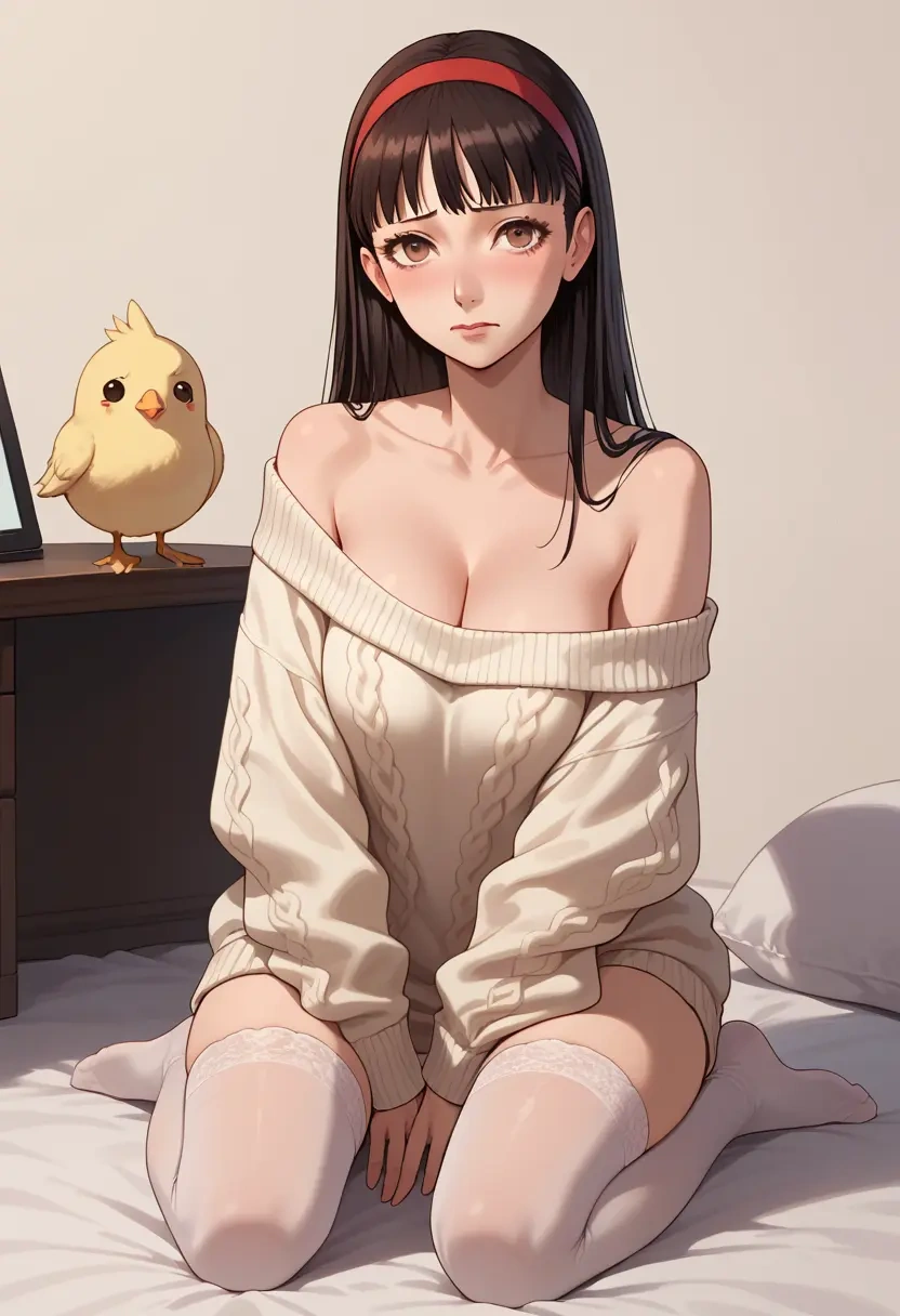 persona,amagi_yukiko,off-shoulder,sweater  - 