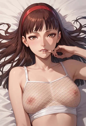 persona,amagi_yukiko,sleeveless top,bike shorts  - AI generated anime art