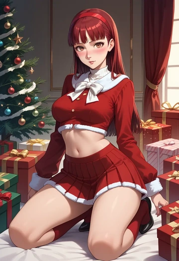 persona,amagi_yukiko,Christmas,skirt  - AI generated anime art