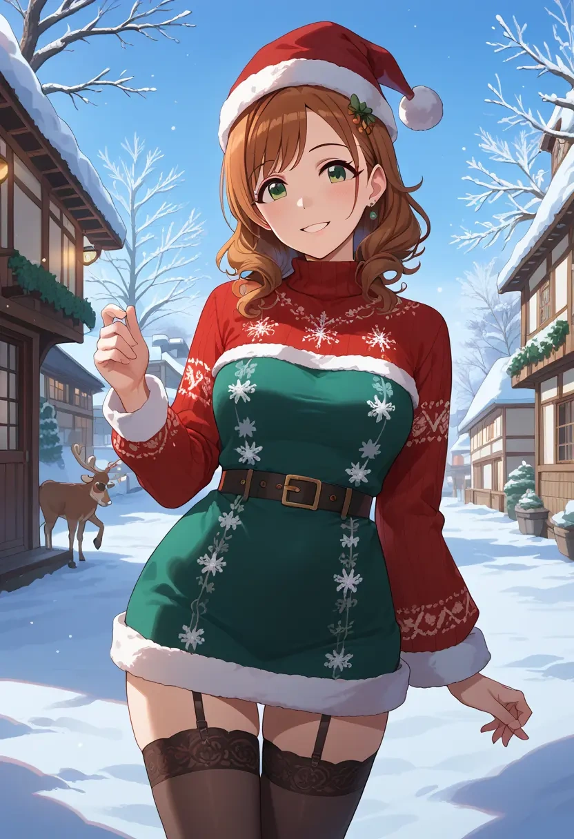 idolmaster,amami_haruka,sweater,stockings,Thigh garters  - 