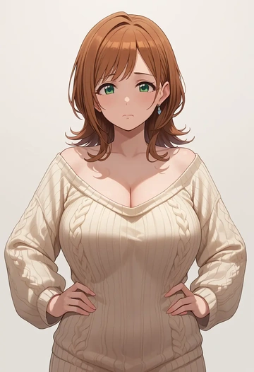 idolmaster,amami_haruka,sweater  - AI generated anime art