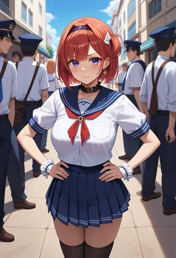 hololive,amane_kanata_(1st_costume),sailor, uniform  - AI generated anime art