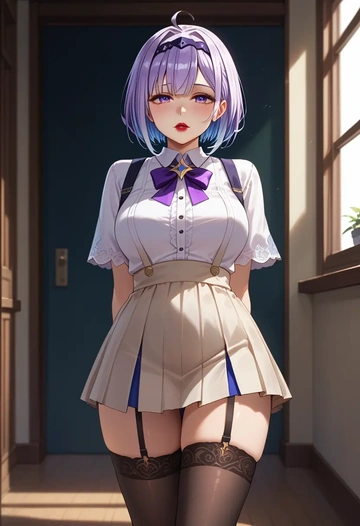 hololive,amane_kanata,secretary,stockings  - AI generated anime art