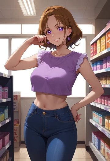 precure,amanogawa_kirara,crop top  - AI generated anime art