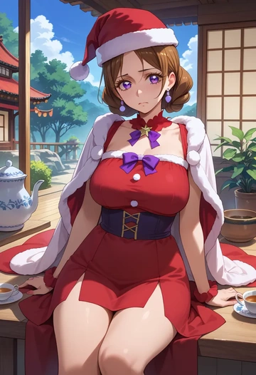 precure,amanogawa_kirara,Christmas,red velvet dress  - AI generated anime art